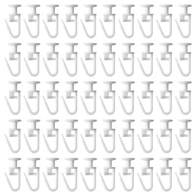Pack Of 50 Quiet Curtain Gliders Curtain Hook Lockable For Smooth And Quiet Movement On Curtain Rails