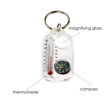 Mini Keychain Multifunction Camping Compass Thermometer Outdoor Climbing Temperature Tester Survival Guiding Compass Tool