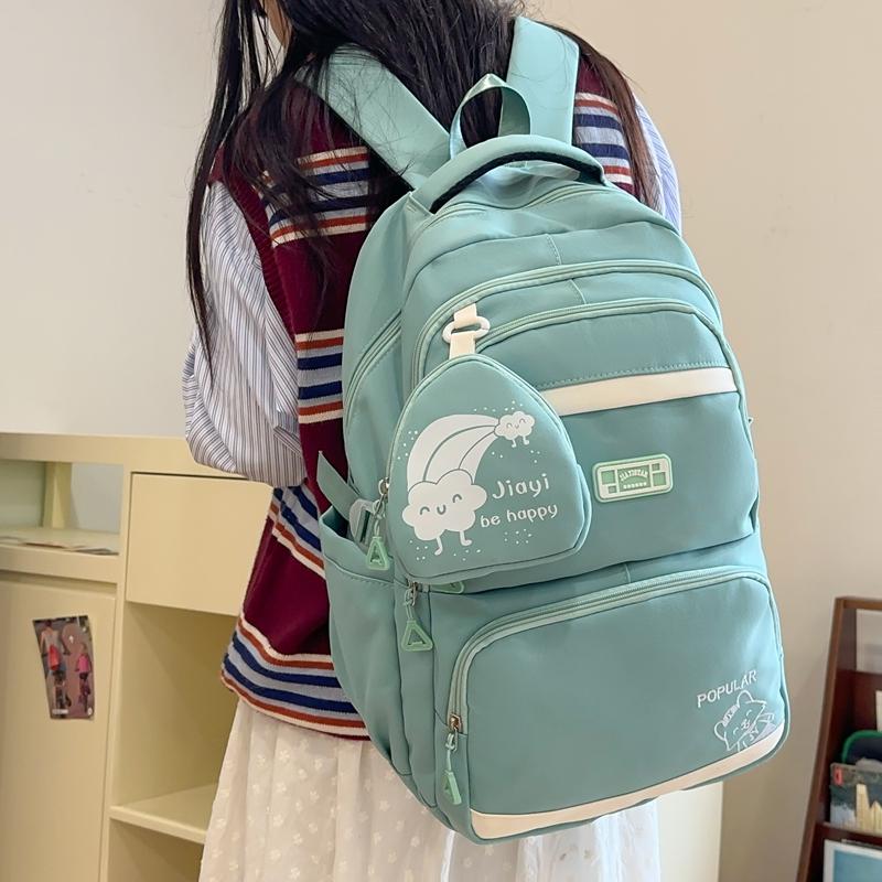 Women Cartoon Backpack Student School Bag Large Capacity Backpack with Coin Purse