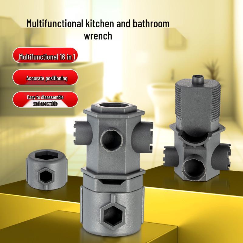 Multi-Function Wrench for Kitchen and Bathroom Faucet and Valve Maintenance