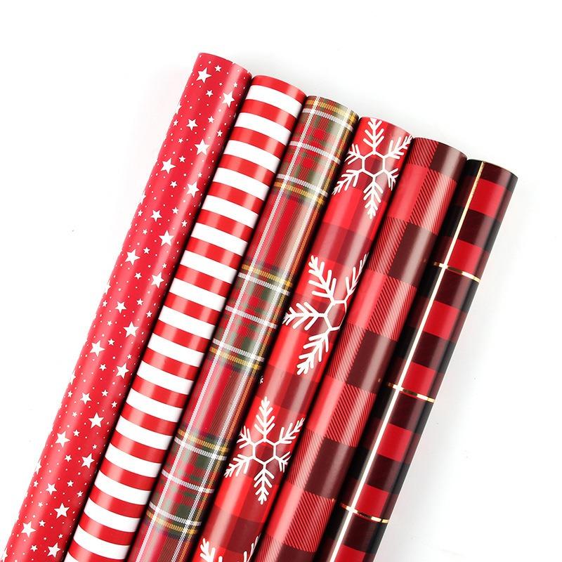 1 Set Christmas Wrapping Paper Valentine's Day Birthday Gift Wrapping Paper New Year Plaid Gift Box Gift Decoration