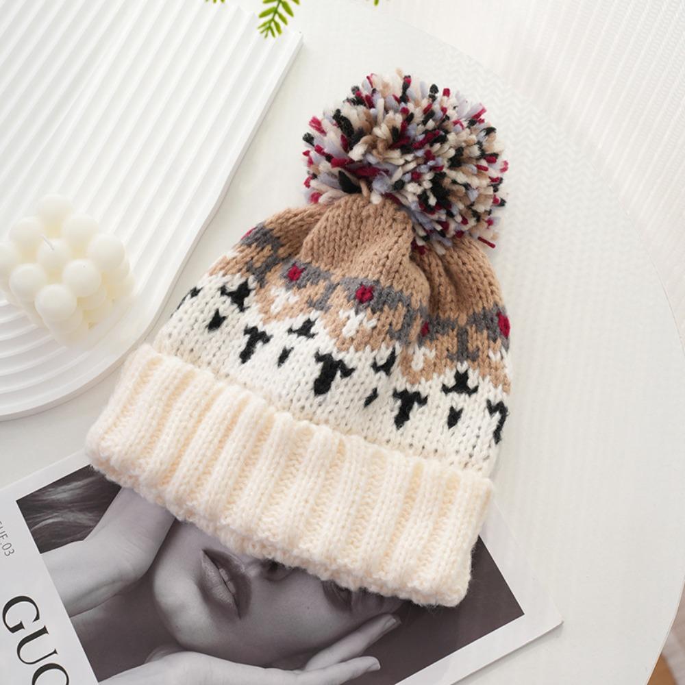 Windproof Women Beanie Hats Korean Cashmere Bonnets Casual Winter Knitted Hats  Girls