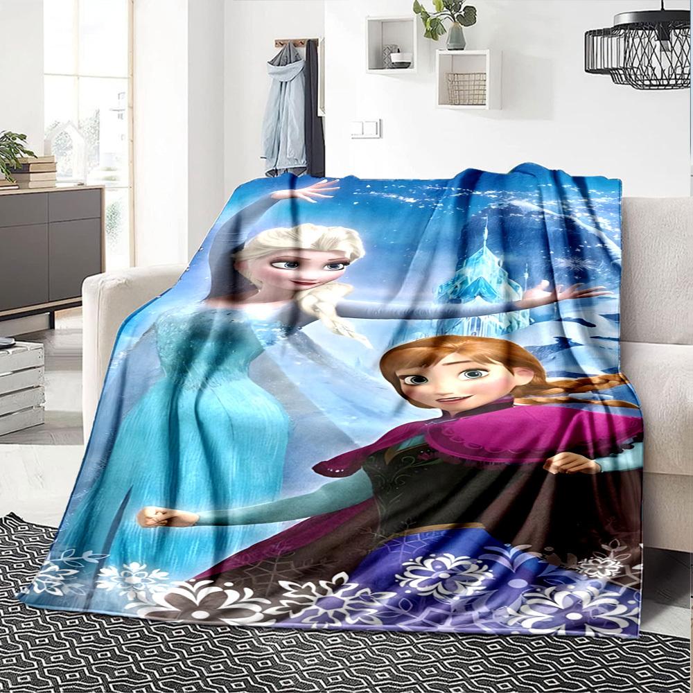 1 stuks Elsa Frozen deken Lichtgewicht Flanellen Plaid voor Bank Bed Reizen Kamperen Woonkamer Kantoor Bank Stoel