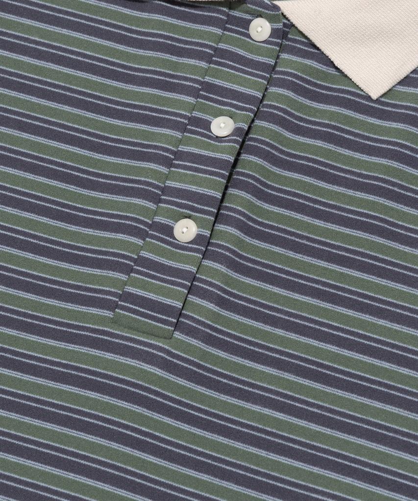 CARGOBROS FOR WOMAN Easy Stripe Polo Shirt (Gray)