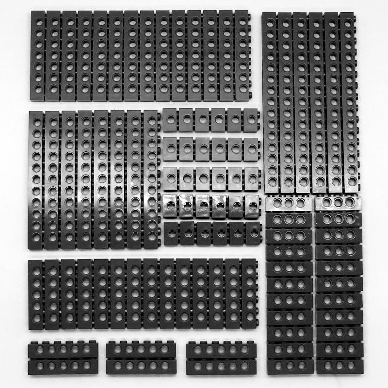 

100pcs Technical Building Blocks Parts Bulk MOC Thick Bricks 6 Color Combination Accessories Studded Long Beams Robot Children