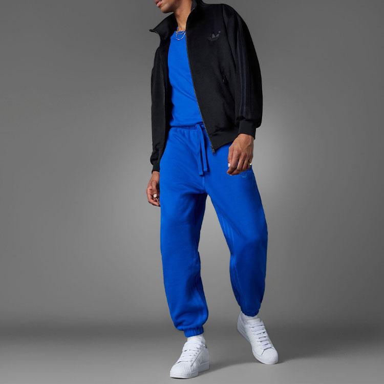 Adidas Originals Trefoil Blue Version Solid Stripe Logo Drawstring Casual Joggers Men Bottoms HM6491