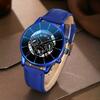 3pcs Men's Fashion Atmospheric Simple Trend Large Disc Business Quartz Watch High-end Luxury Blue Bracelet Two-Piece Set