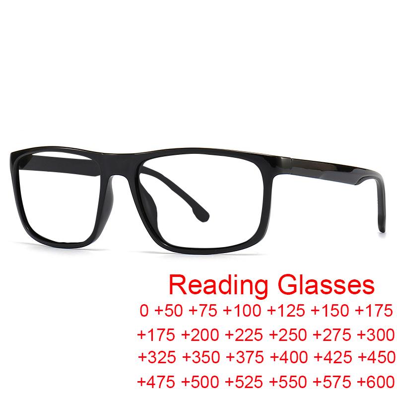 Brand Square Matte Black Reading Glasses For Men Transparent Rectangular Vintage Computer Glasses Men'S Blue Filter Glasses