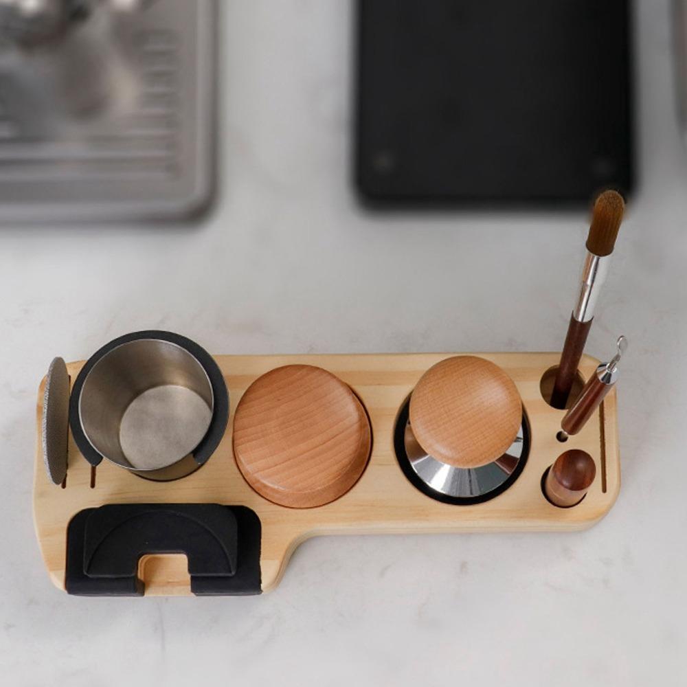 51mm 53mm 58mm Compatible Wood Tamping Station Tamper Holder Base  Espresso Machine Area