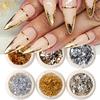 Xiaomi 6pcs Golden Silvery Metallic Nail Foil Flakes Mirror Flakes Foil Paper Glitter Nail Art Sequins Decorations Manicure Accessories