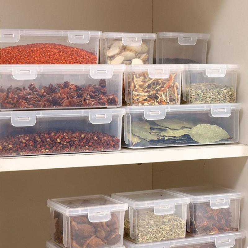 Refrigerator Storage Box Spice Sub-Package Star Anise Cinnamon Dry Chili Split Container Sealed Fresh Box With Lid Kitchen Tool