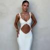 European and American Style Summer New Suspender Collarless Navel Sexy Slim Dress Women