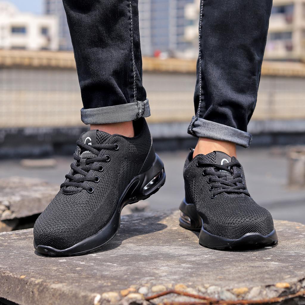 New Men Safety Shoes Anti-smash Anti-puncture Work Shoe Mesh Breathable Lightweight Work Sneakers Indestructible Protective Boot