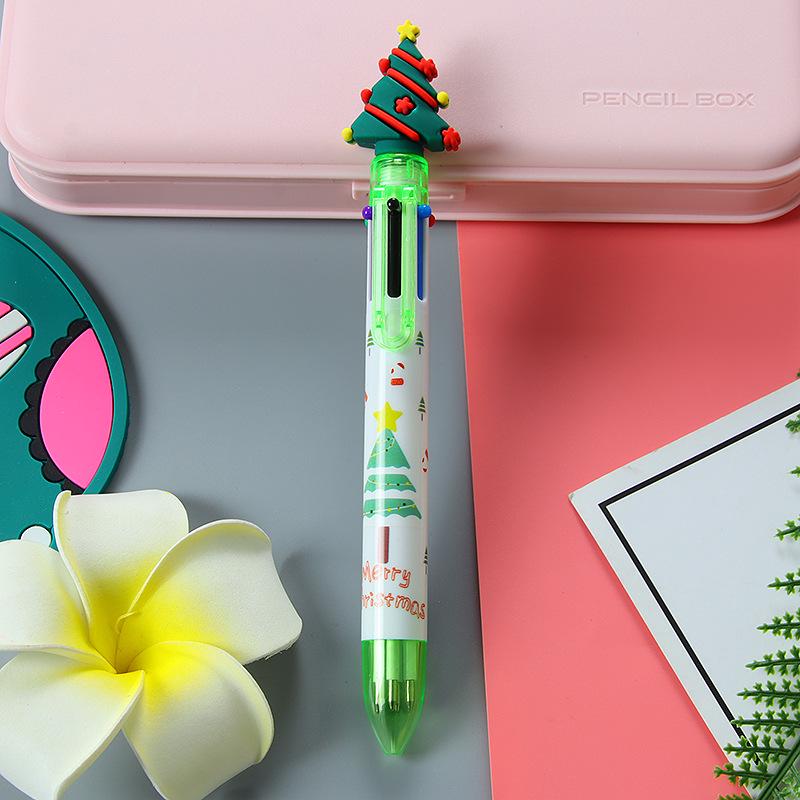 6-Color Ballpoint Pen - Christmas Gift for Students and Kids, Ideal for Doodling, Journaling, Office Stationery