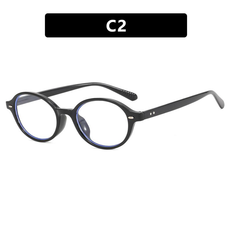 Korean Retro Women Reading Glasses Anti Blue Ray Circular Frame Simple Fashionable Prescription Eyewear