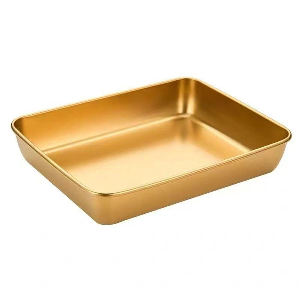 Stainless Steel Cake Tray Gold Silver Storage Tray Versatile Multi-sizes Tray For Refrigerators