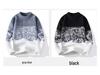 Men's Warm Gradient Mink Velvet Sweater - Half-High Collar, Casual Versatile Knitwear for Autumn/Winter