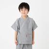 Watanosato Made In Japan Hickory Pattern Crepe Woven Casual Jinbei for Boys Gray (Size 90, Stripes)
