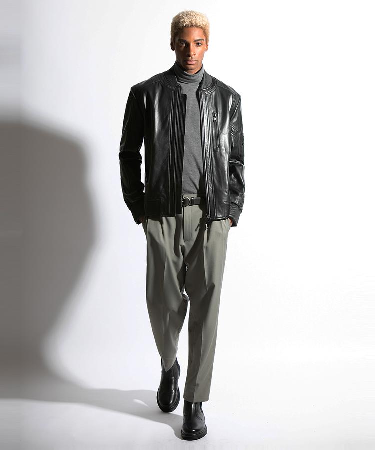 Seuteulaikeu Elegant To Pleats Trousers (Dark Khaki)