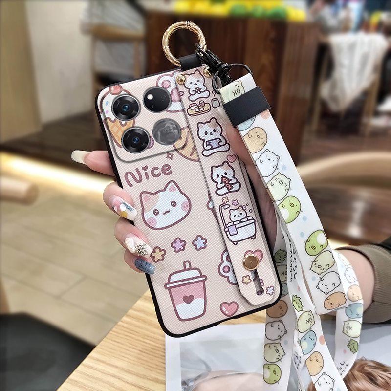 Soft Case Shockproof Phone Case For OnePlus/1+Ace 5G Racing Edition Fashion Design Wristband Durable Ring Kickstand Cute