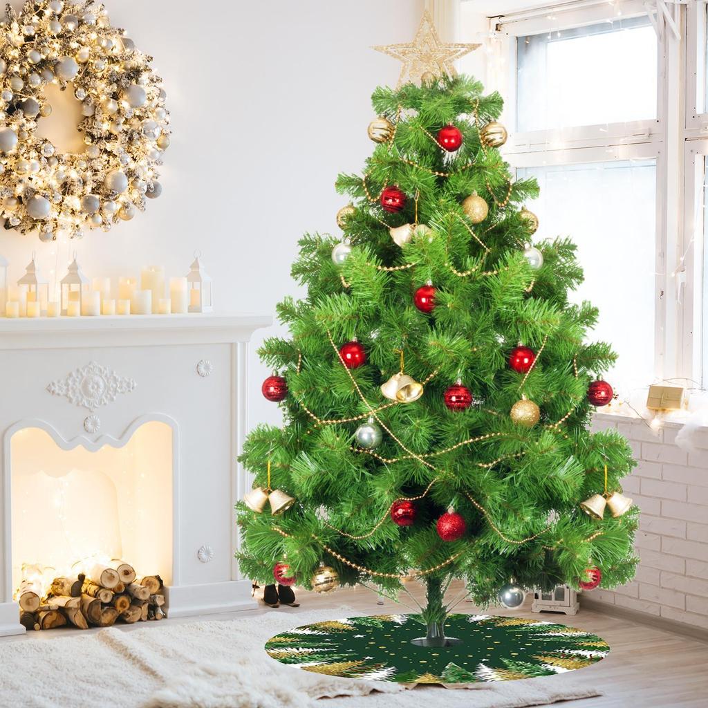 Tree Skirt Collar Plush Christmas Tree Skirt Ring Rustic Farmhouse Holiday Props For Indoor Outdoor Garden Apartment Hotel