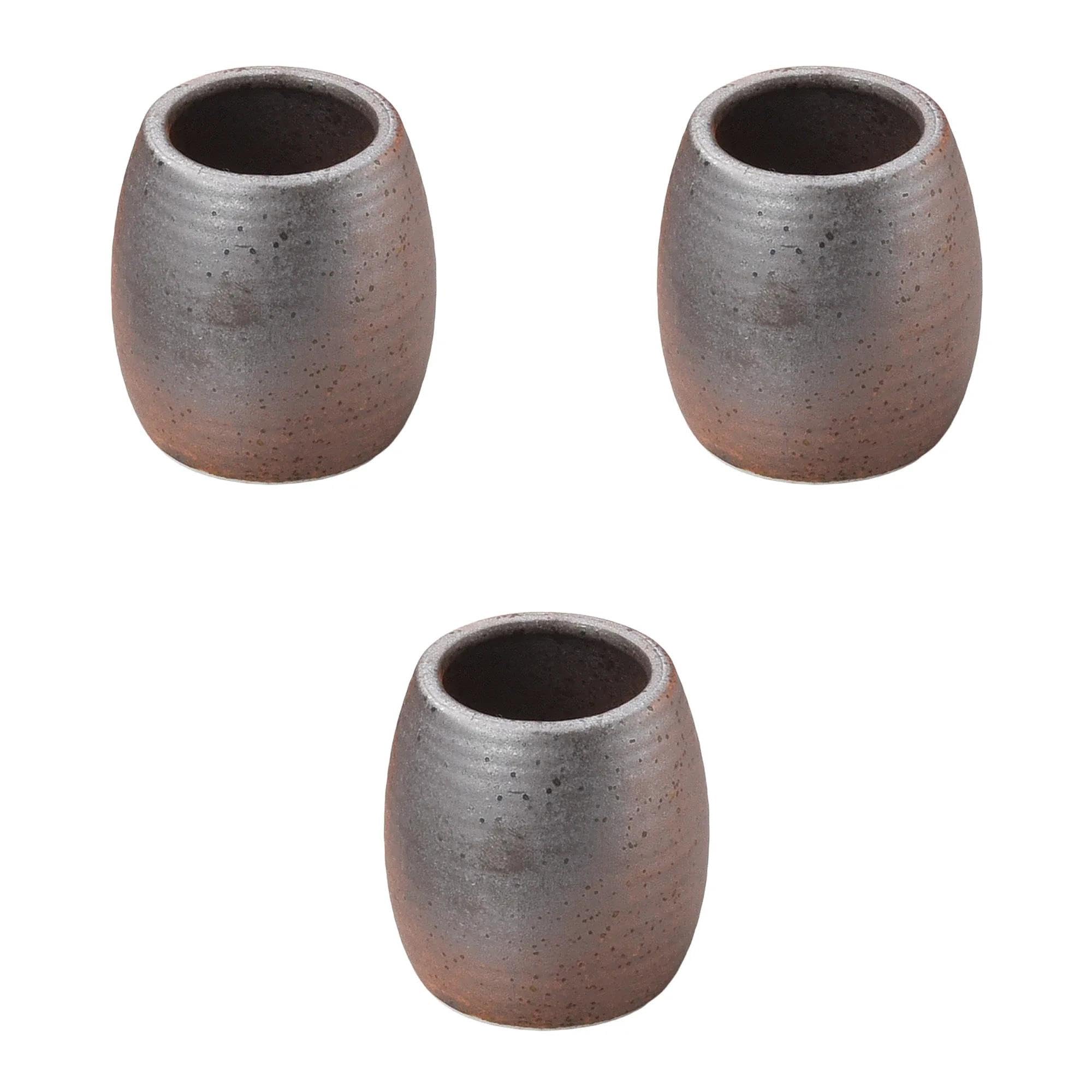 

Набор из 3 черных бидзэнских выдувных зубочисток/емкостей для приправ от Setomonohonpo [4,5 5 см]