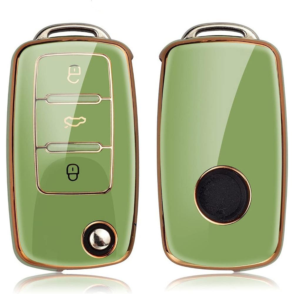 Volkswagen Schlüsselanhänger-Abdeckung, hochwertiger weicher TPU 360 Grad Schutz Schlüsselanhänger-Abdeckung Volkswagen Jetta Golf Polo MK6 Passat Tiguan Schlüsselanhänger