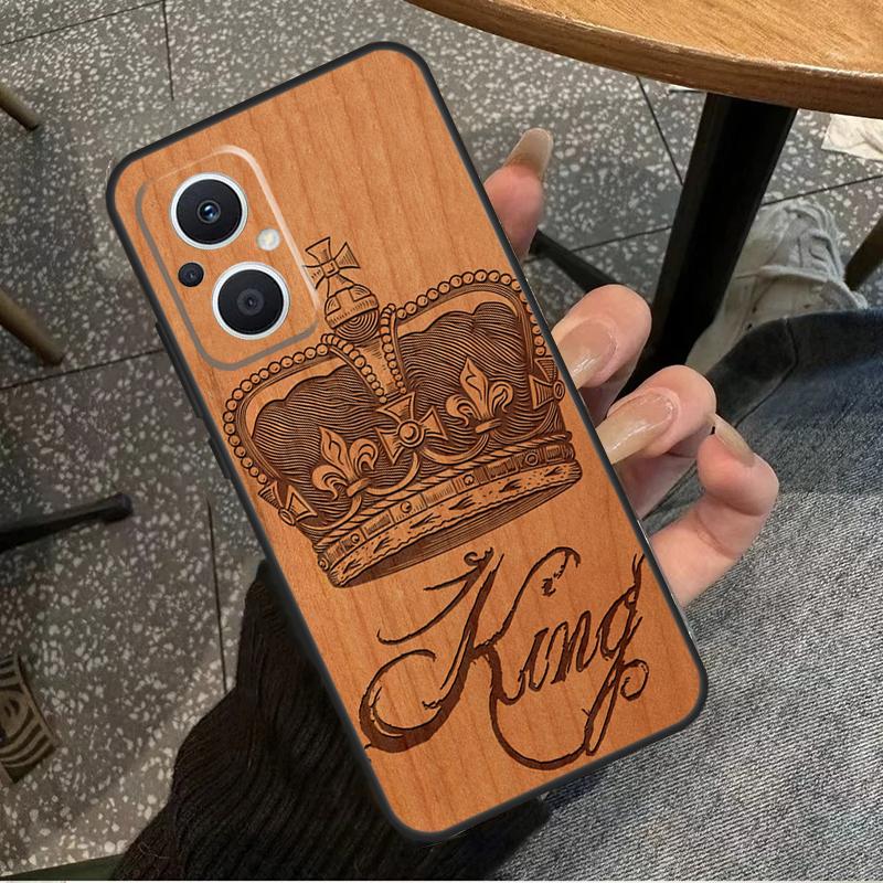 King Queen Crown For OPPO Reno 14 13 12 11 10 Pro 8T 11F 12F 13F 14F 7 8 Lite OPPO Find X8 X6 X5 X9 Pro Case