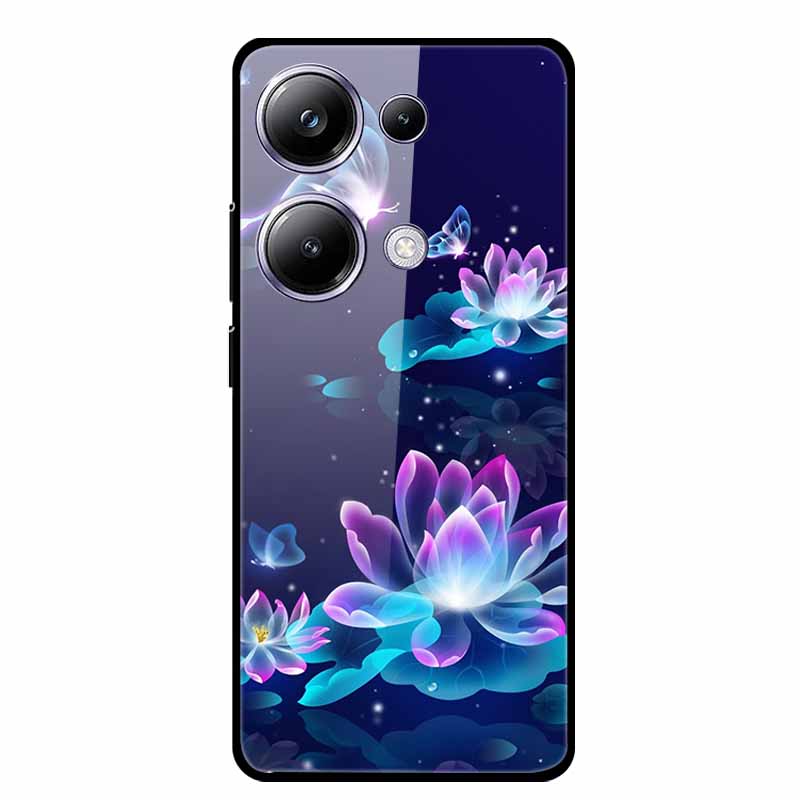 Glass Back Cover For Xiaomi Redmi Note 13 Note13 Pro Case Soft Bumper Hard Tempered Glass Case For Redmi Note 13 Pro Phone Case