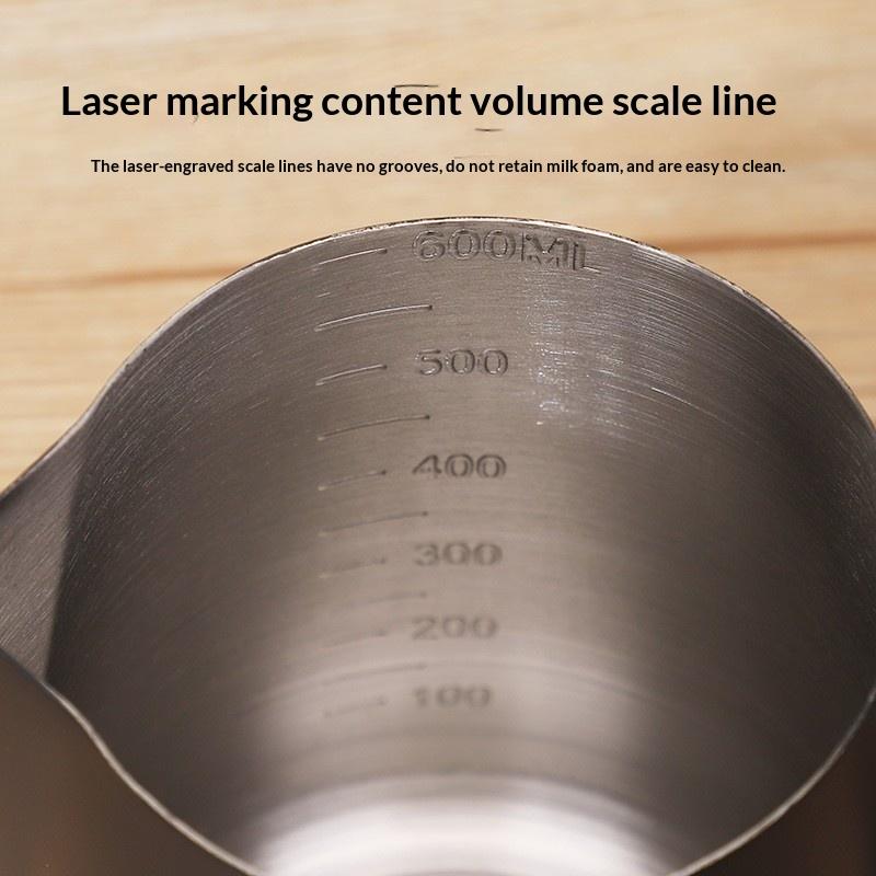 350/600ML Coffee Milk Frothing Pitcher Jug Stainless Steel Precise Scale High Quality Latte Barista Professional Coffee Utensil