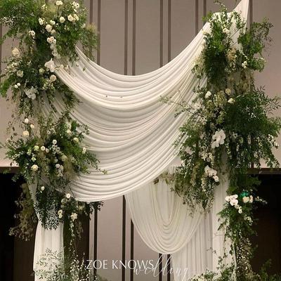 Champagne Cream Wedding Drapery Fabric for Ceiling & Decoration