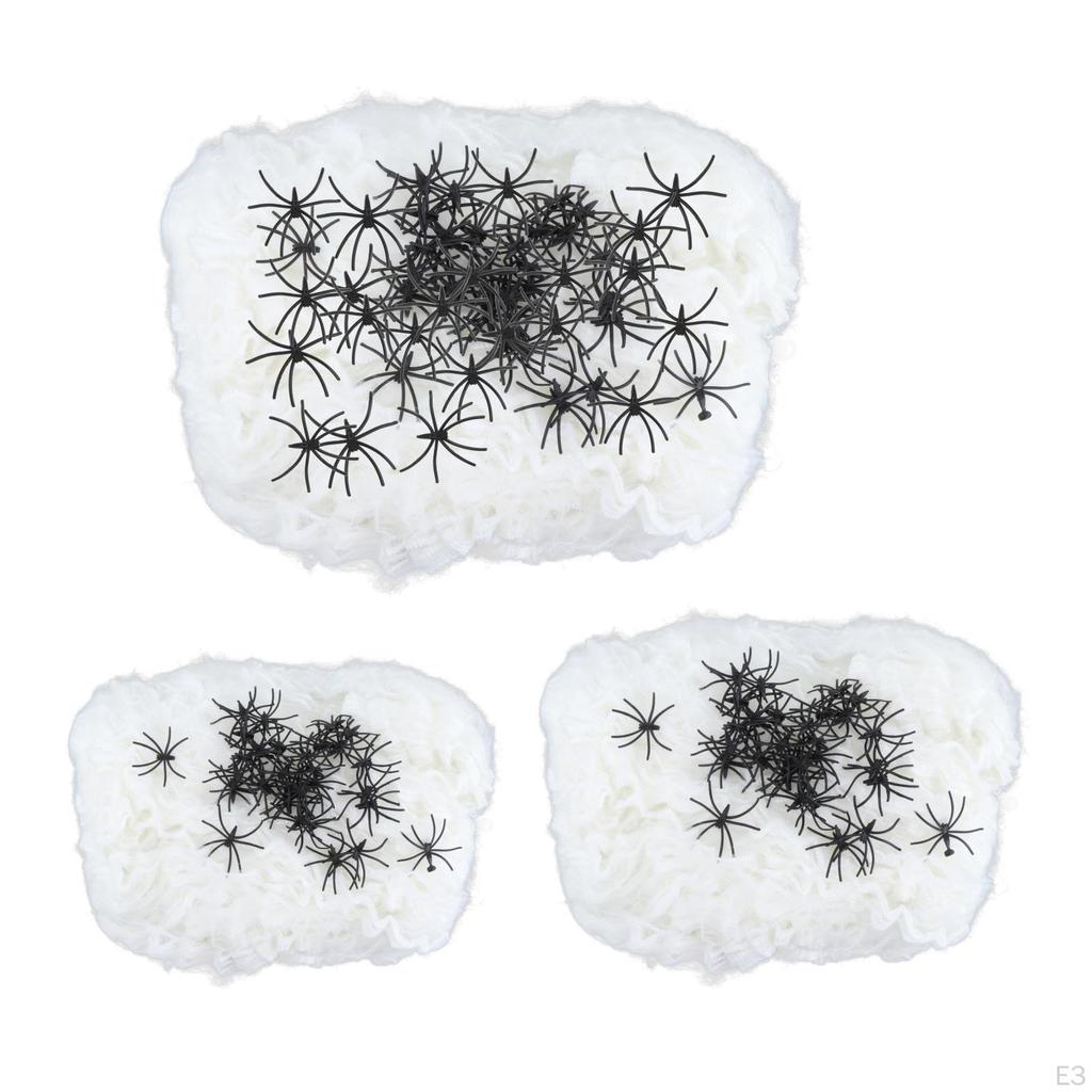 Glow-in-the-Dark Spider Web Decoration with Realistic Spiders for Outdoor Halloween Decor