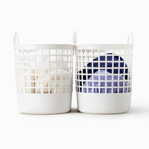 Like-it Town Basket, Mini, White, LBB-16C, Laundry Storage, Made with Approximately 90% Biomass Plastic