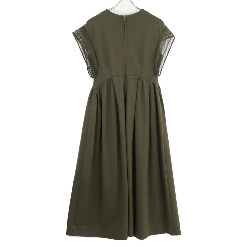 ELENDEEK 512330322201-01 Khaki Rayon x Nylon Lace Sleeve Dress dress 1 khakiUsed