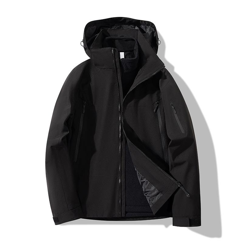 

Женский комплект куртки 3-в-1, водонепроницаемый, ветрозащитный, теплый, для альпинизма осенью/зимой XL