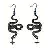 Retro Black Snake Earrings - European & American Style, Versatile Street Wear, Hip Hop Inspired