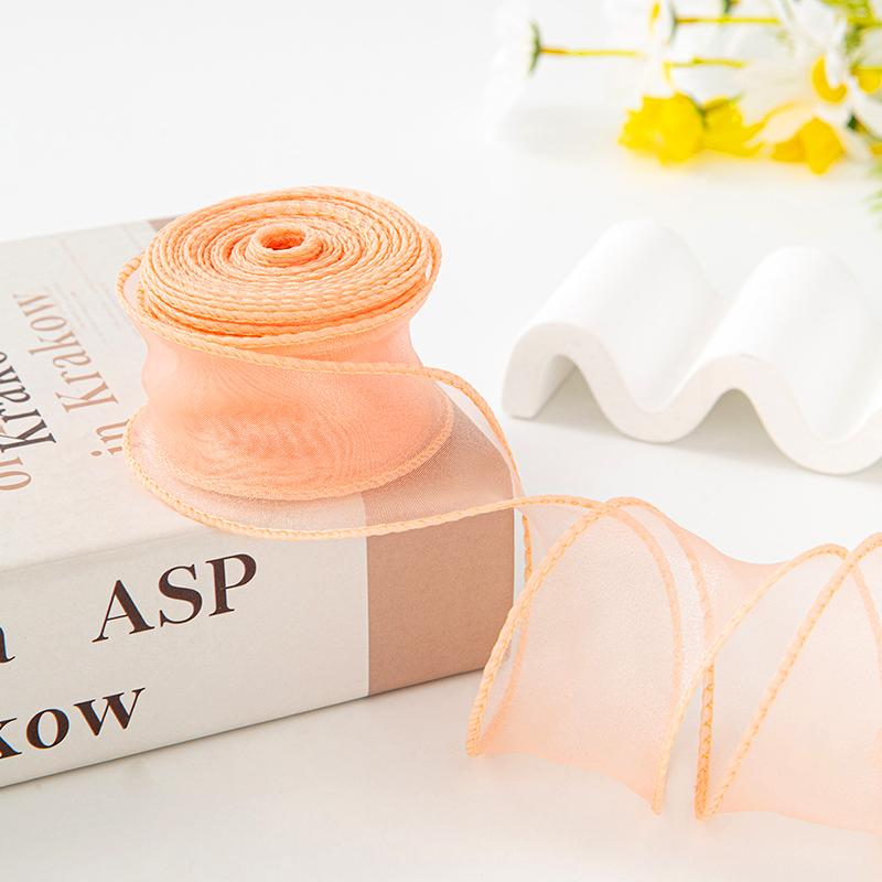 

10 ярдів/рулон Хвиляста ткана стрічка DIY Риб ячий хвіст Шовкова стрічка Весільна прикраса Пакування для випічки Корея Стрічка для торта Квіткова прикраса