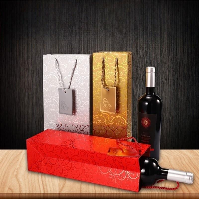 6 Pack Paper Wine Gift Bags Elegant Wine Presentation Bag Perfect for Anniversaries Weddings and Birthday Celebration