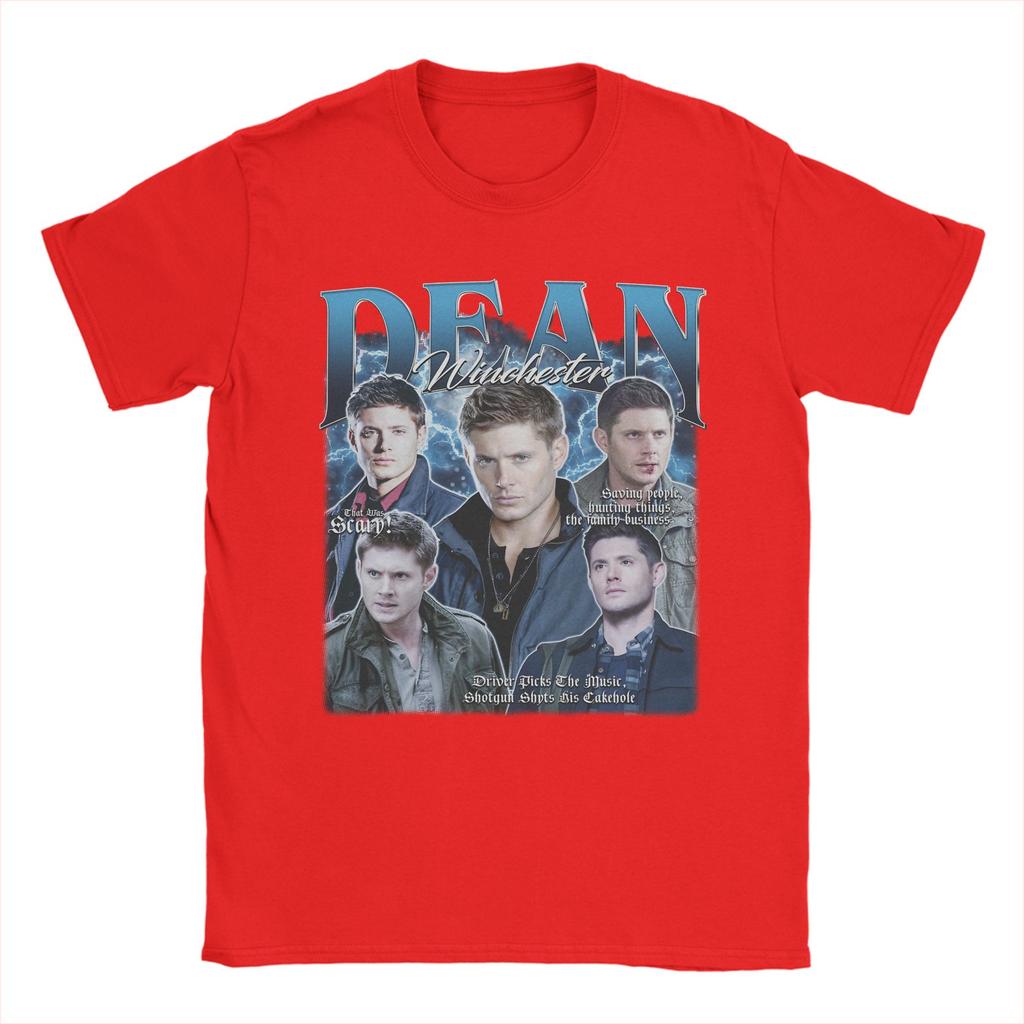 Men Dean Winchester Supernatural T Shirts  Cotton Clothing Casual Short Sleeve Crew Neck Tees Gift Idea TShirt