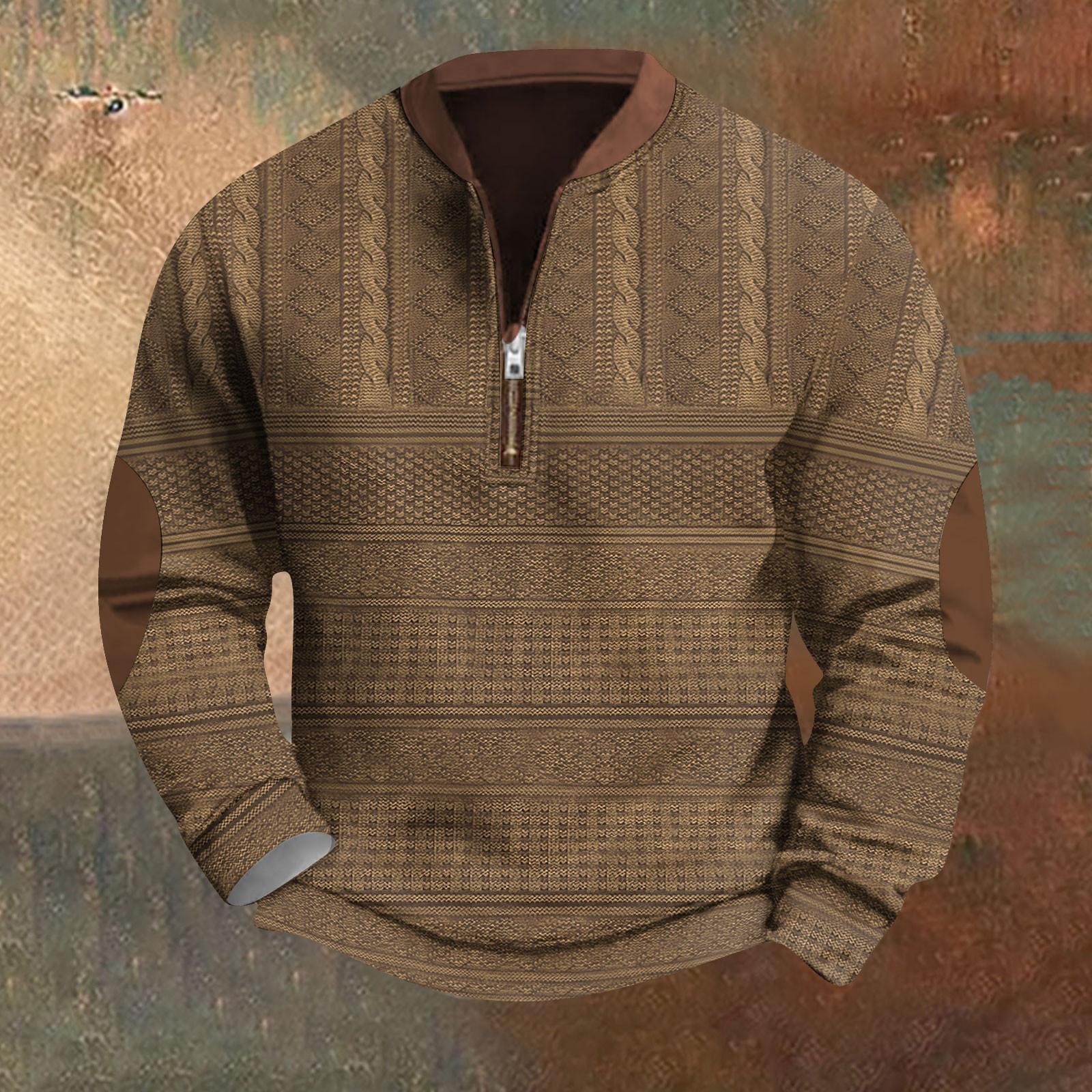 

Чоловічий світшот у стилі ретро з градієнтним принтом L кавовий