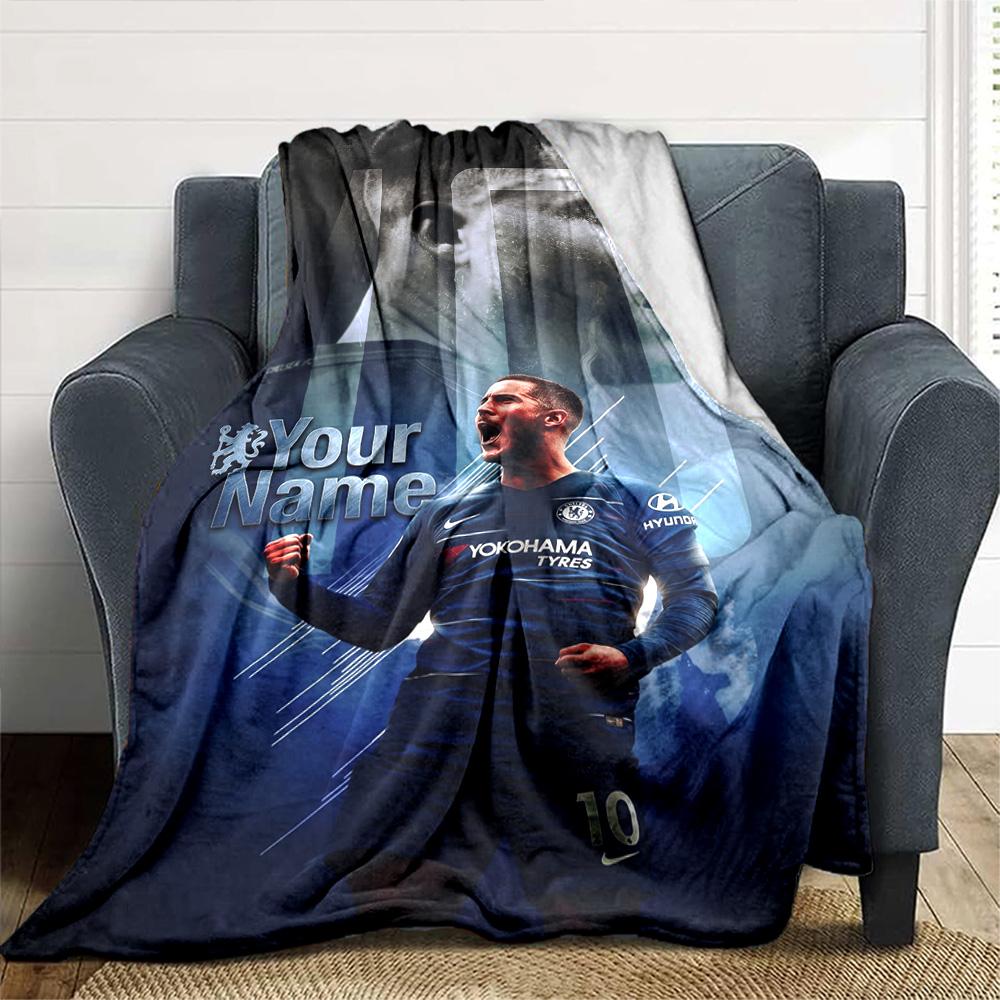 Chelsea Fc Football Player Customize Text Blanket Throw Customizable Blanket Warmthful Decor Perfect for Bedding Picnics Office Couch