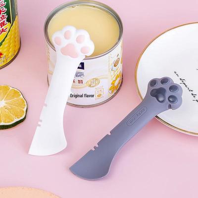 Nový otvírák na konzervy s kočičí tlapkou, oboustranný, lžíce na kočičí jídlo a mokré krmivo