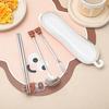 New Portable Cute Dinnerware Sets 316 Stainless Steel Fork Spoon Chopstick Set With Cutlery Box Reusable Tableware Set
