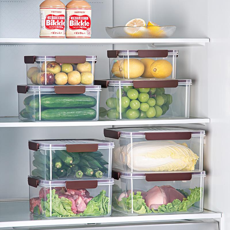 Transparente Hitzebeständige Küchenaufbewahrungsbox für Gemüse & Obst mit Verschluss für Kühlschrank- & Mikrowellenverwendung