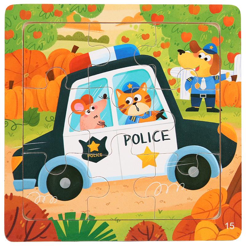 Montessori Wooden Children Cartoon Animal Pattern Puzzle Toy For Early Childhood Education 2-7 Years Old
