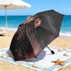 1pc Ayliva Exquisite Poster Art Umbrella Portable Folding Umbrella Iron Frame Hole Bone Structure Outdoor Home Umbrella