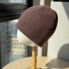 New Rabbit Woolen Hat for Men and Women Autumn and Winter Knitted Plush Striped Solid Color Dome Versatile Warm Hat for Couples