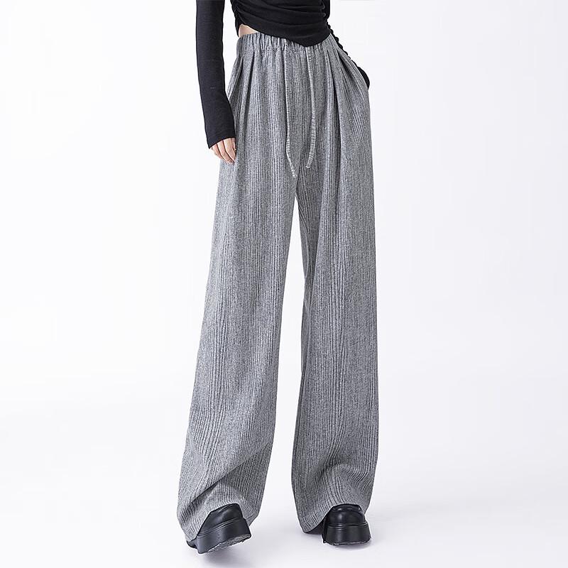 Women's High-Waist Drawstring Wide-Leg Casual Pants
