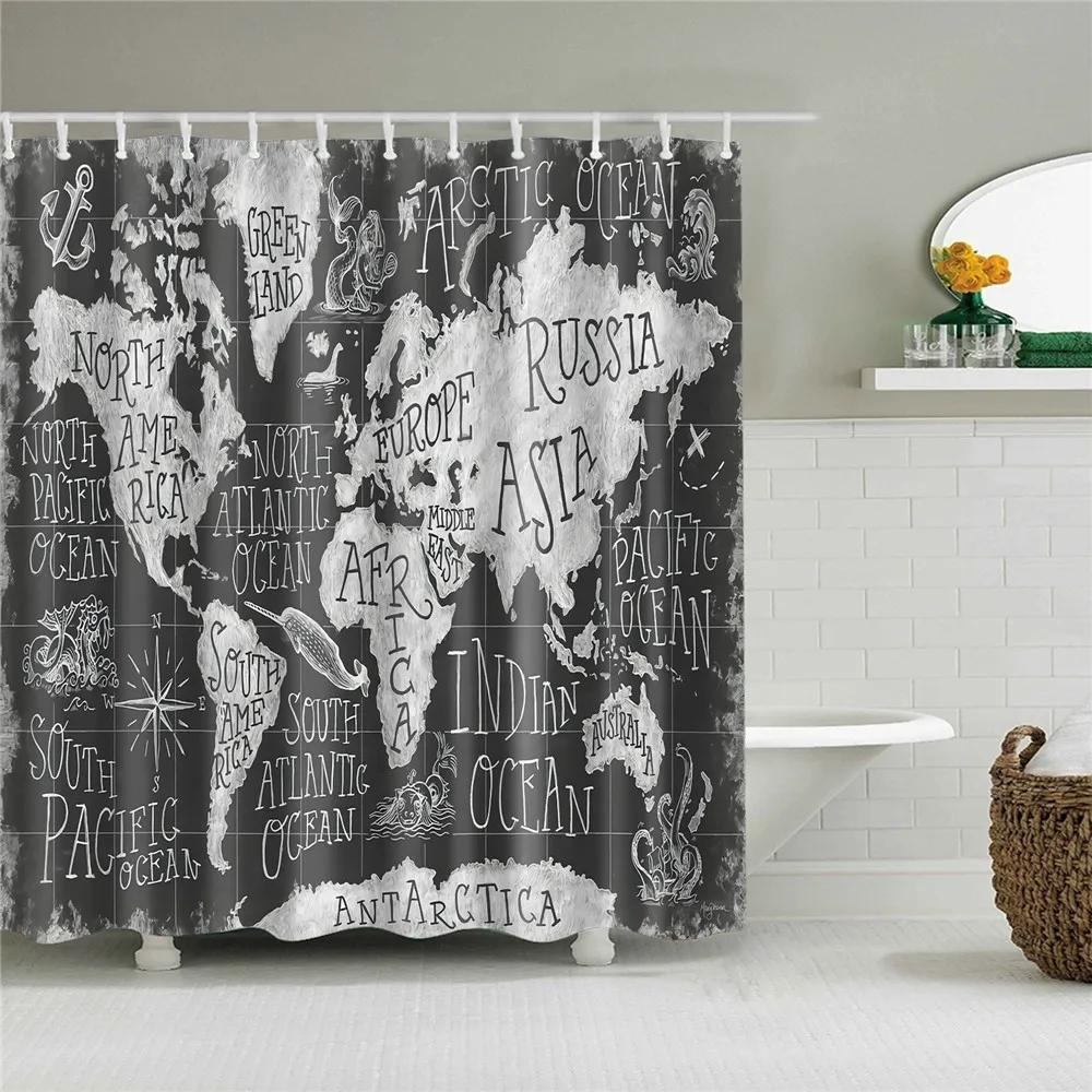 Cartoon Animals Elephant Flamingo Bathroom Curtains Waterproof Polyester Flowers Plant Printed Shower Curtains With 12 Hooks