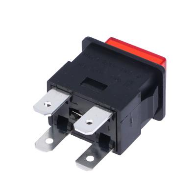 16A 4 Pins Locked Push Button Electrical Rocker Switch With Led Light Red Heater Touch Switch 250V Ps-23-16